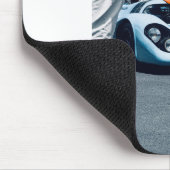 Rennwagen in Blau und Orange Mousepad (Ecke)