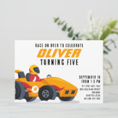 Rennwagen jeden Alters Geburtstagspartei Einladung (Stehend Vorderseite)