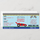 Rennwagen-Karten-Geburtstags-Einladung Einladung (Vorne/Hinten)