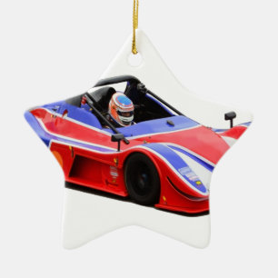 Rennwagen Keramik Ornament