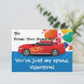 Rennwagen Kinder Personalisiertes Klassenzimmer Va Einladung (Stehend Vorderseite)