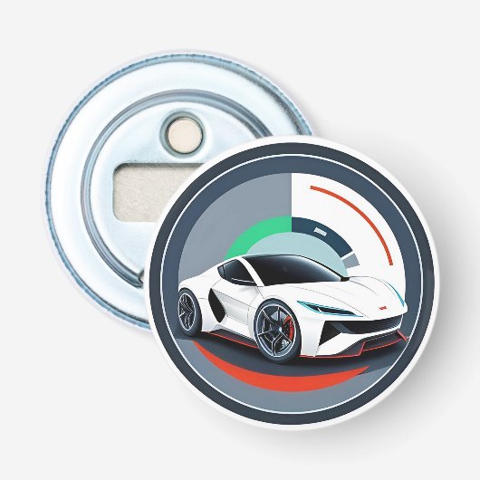 Rennwagen mit dynamischem Design Flaschenöffner (Vorderseite)