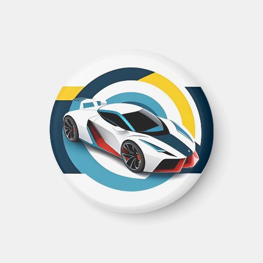 Rennwagen mit dynamischem Design Magnet (Vorne)