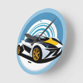 Rennwagen mit dynamischem Design Runde Wanduhr (Winkel)
