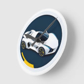 Rennwagen mit dynamischem Design Runde Wanduhr (Winkel)