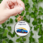 Rennwagen mit dynamischem Design Schlüsselanhänger (Hand)