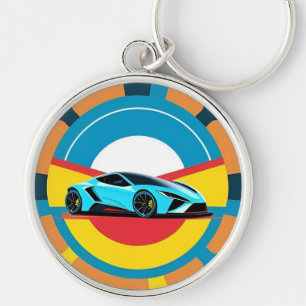 Rennwagen mit dynamischem Design Schlüsselanhänger