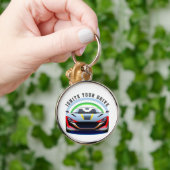 Rennwagen mit dynamischem Design Schlüsselanhänger (Hand)