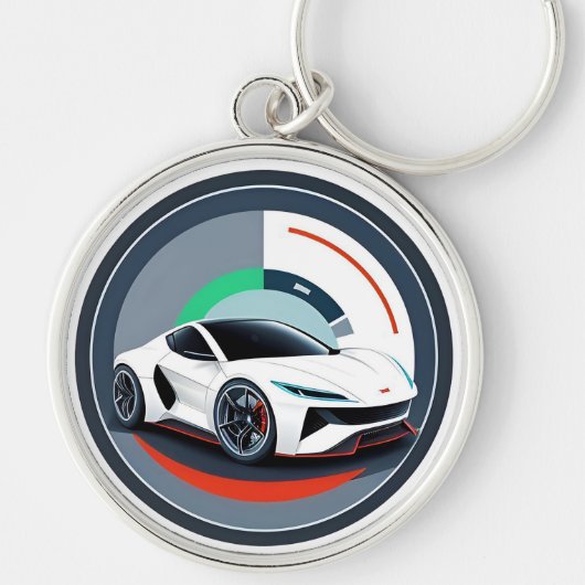 Rennwagen mit dynamischem Design Schlüsselanhänger (Vorne)