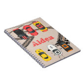 Rennwagen mit Reifenspuren Personalisiert Notizblock (Rechte Seite)