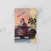 Rennwagen Mit Santa Feiertagskarte (Innenseite)