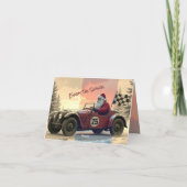 Rennwagen Mit Santa Feiertagskarte (Rückseite)