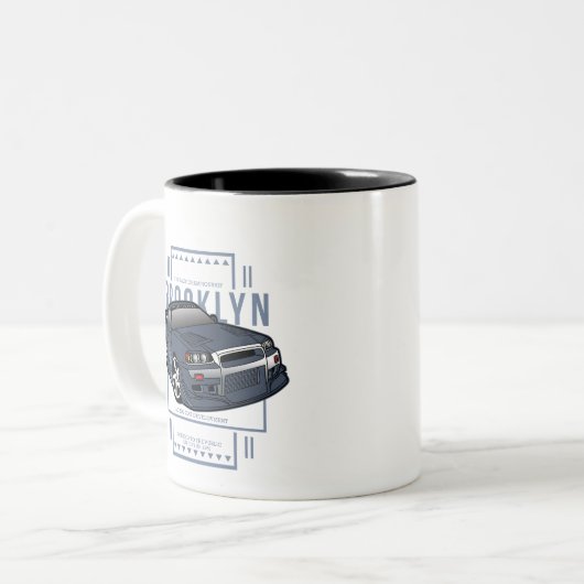 Rennwagen _ Motor 15 Zweifarbige Tasse (Vorderseite Links)