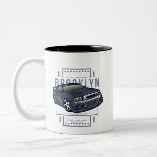 Rennwagen _ Motor 15 Zweifarbige Tasse (Links)