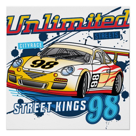 Rennwagen _ Motor 1 Poster (Vorderseite)