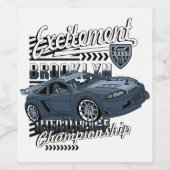 Rennwagen _ Motor Weinetikett (Einzelnes Label)