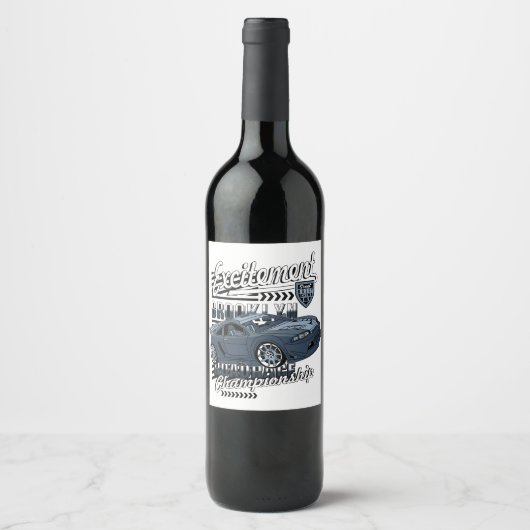 Rennwagen _ Motor Weinetikett (Vorderseite)