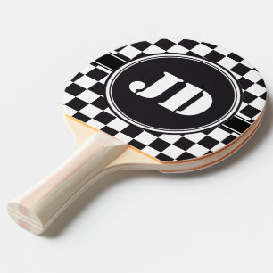Rennwagen-Muster + Ihr backgr. Farbe u. Text Tischtennis Schläger