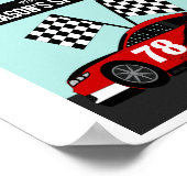 Rennwagen Name und Nummer Wand Poster (Ecke)