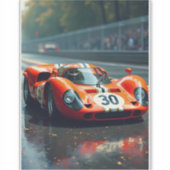 Rennwagen Nr. 69 in schönen Farben Aufkleber (Vorderseite)