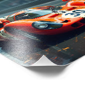 Rennwagen Nr. 69 in schönen Farben Fotodruck (Ecke)