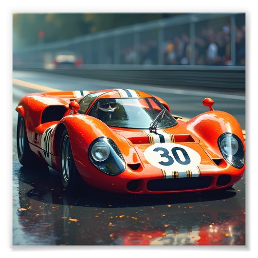 Rennwagen Nr. 69 in schönen Farben Fotodruck (Vorne)