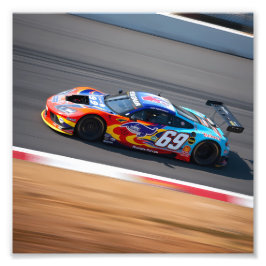 Rennwagen Nr. 69 in schönen Farben Fotodruck