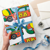 Rennwagen Nummer 88 Geschenkpapier