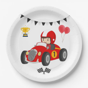 Rennwagen-Papierplatten zum 1. Geburtstag Pappteller