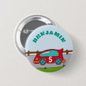 Rennwagen Personalizable Geburtstag Button (Vorne & Hinten)