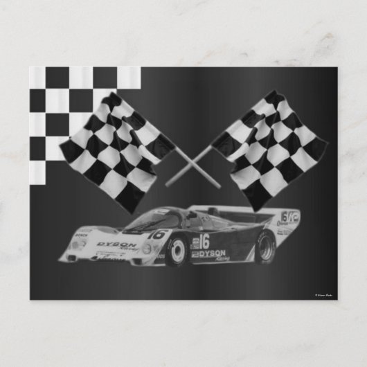Rennwagen Postkarte (Vorderseite)