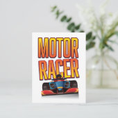 Rennwagen Postkarte (Stehend Vorderseite)