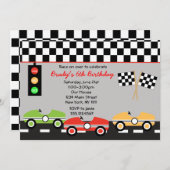 Rennwagen Racecar Brithday Einladung (Vorne/Hinten)