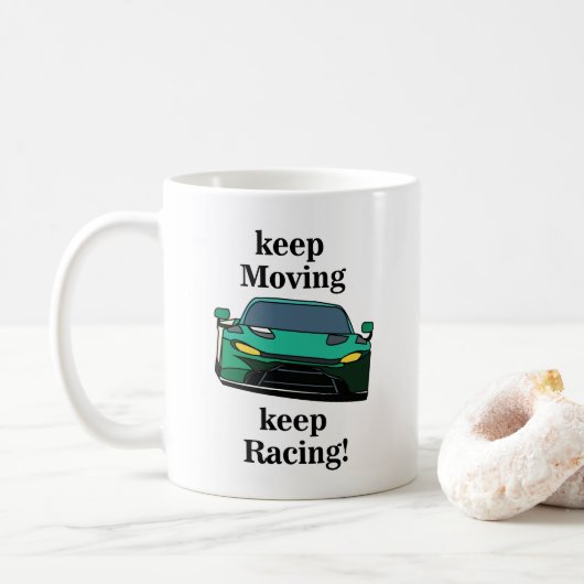 Rennwagen Racer Geburtstag Kaffeetasse (Mit Donut)