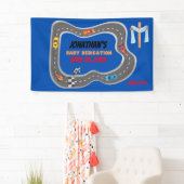 Rennwagen Racetrack Baby Boy Dedication Banner (Insitu)