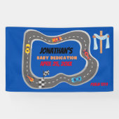 Rennwagen Racetrack Baby Boy Dedication Banner (Horizontal)