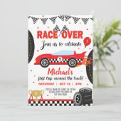 Rennwagen, Rennwagen, Rennjunge zum Geburtstag ein Einladung (Stehend Vorderseite)