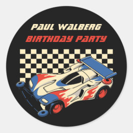 Rennwagen Runder Aufkleber