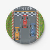 Rennwagen schließen Linie Pappteller (Vorderseite)