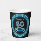 Rennwagen - Schwarz & Blau - Maskuline Feier Pappbecher (Vorderseite)