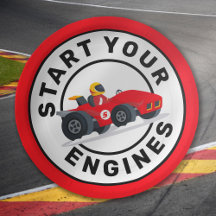 Rennwagen Starte Deine Motoren Geburtstagsparty