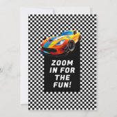 Rennwagen Thema Geburtstagskarte Einladung (Rückseite)