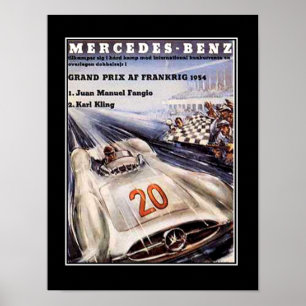 Rennwagen-Vintageplakat aus den 1950er Jahren Poster