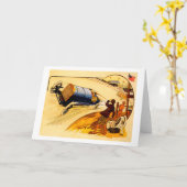 Rennwagen ~ Vintages Motorradposter Karte (Gelbe Blume)