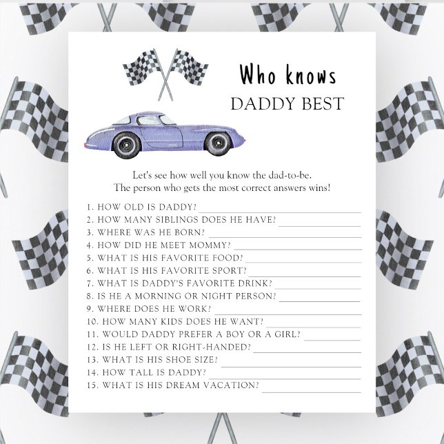 Rennwagen - Wer kennt Papa am besten Spiel (Von Creator hochgeladen)