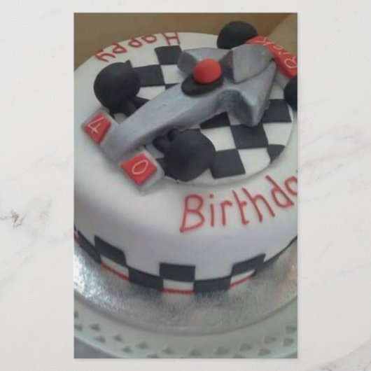 Rennwagen zum Geburtstag Briefpapier (Vorderseite)