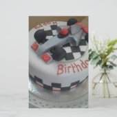 Rennwagen zum Geburtstag Briefpapier (Stehend Vorderseite)