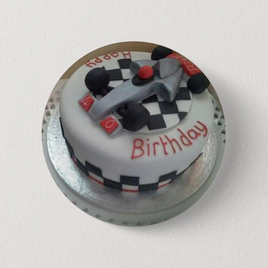 Rennwagen zum Geburtstag Button (Vorderseite)