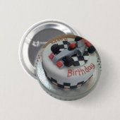 Rennwagen zum Geburtstag Button (Vorne & Hinten)
