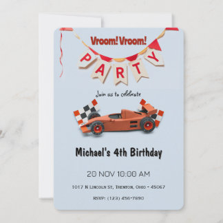 Rennwagen zum Geburtstag Einladung